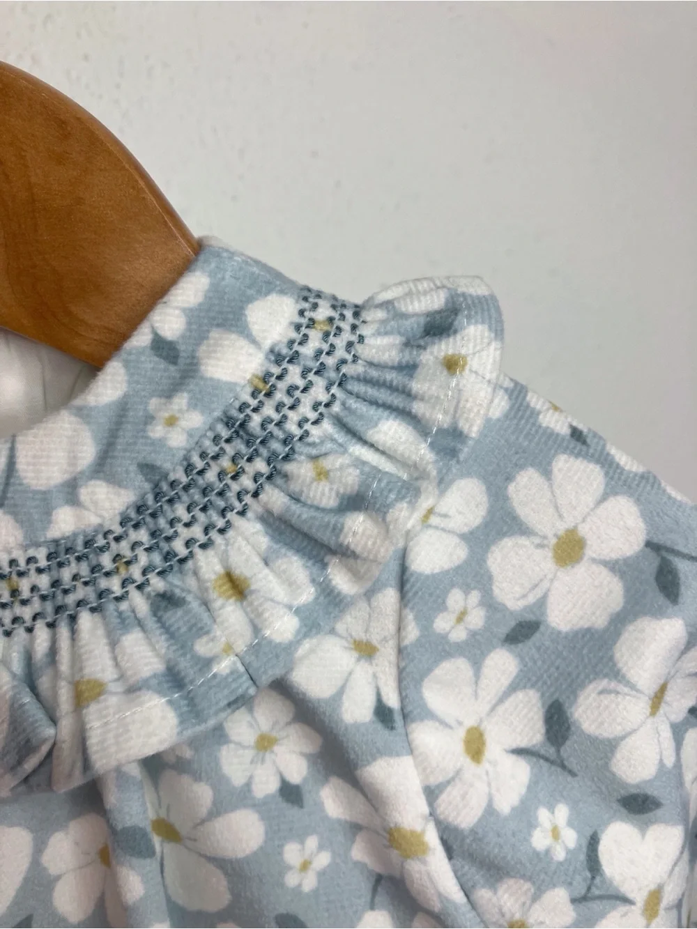 NWT Mayoral smocked dress blue white daisy floral infant‎ girls 4-6 months